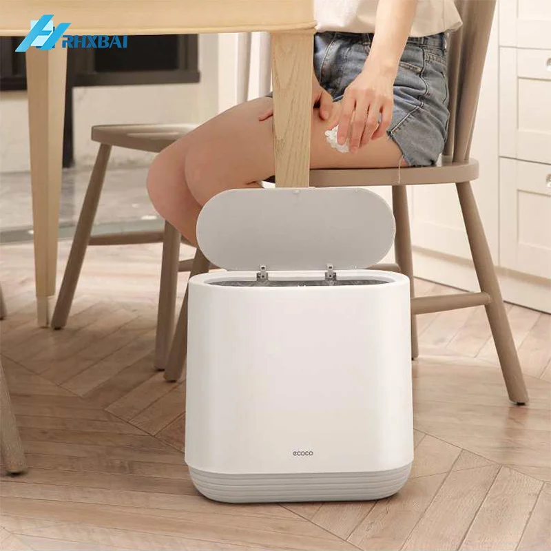 

ECOCO Large Capacity 10L Trash Cans for The Kitchen Bathroom Wc Garbage Rubbish Bin Dustbin Bucket Crack Press-Type Waste Bin