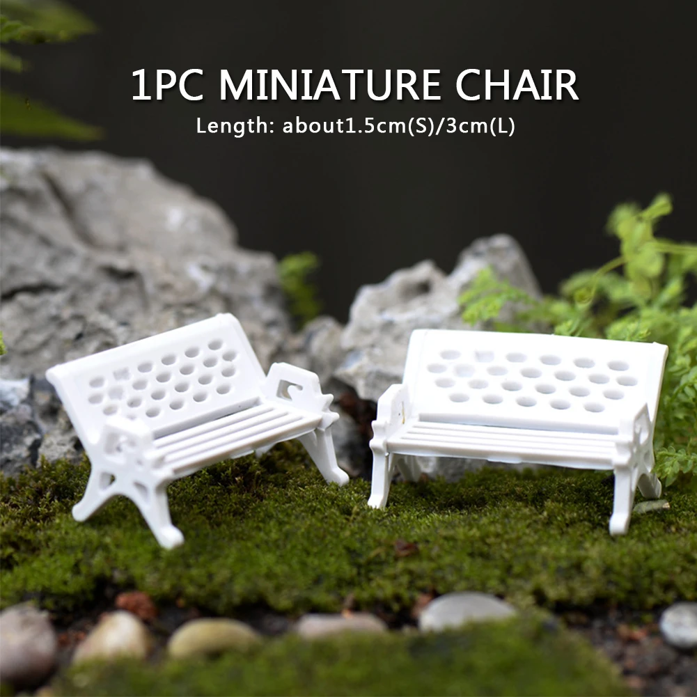 Micro Landscape Accessories Home Decor Props Miniature Chair Yard Park Seat Fairy Dollhouse Craft Village DIY Garden Ornament |