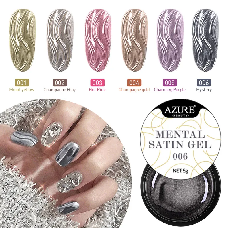 6 шт./лот металлический Гель-лак для ногтей Modelones стойкий Цветной набор