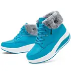 Новинка, женские ботинки, кроссовки на массивной платформе, теплая плюшевая женская зимняя обувь на шнуровке, ботильоны, женские бархатные ботинки для снежной погоды