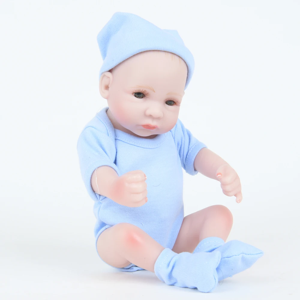 10 &quot25 см милые детские куклы Reborn полностью силиконовые виниловые для младенцев