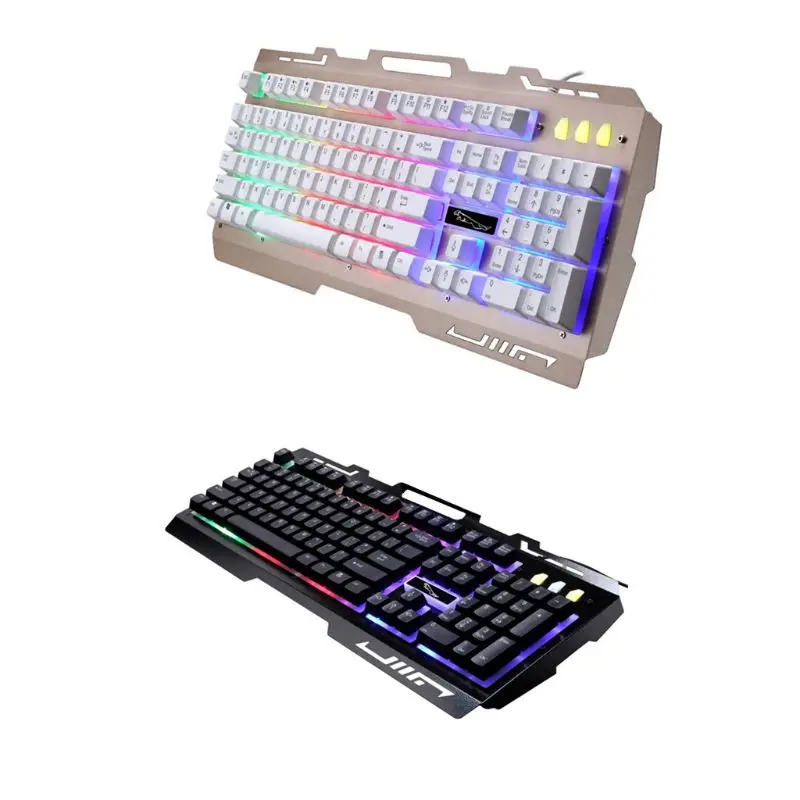 

Wired USB RGB Gaming Keyboard Colorful LED Backlit Desktop Computer Gaming Keyboad Cool Lighted Laptop Keypad