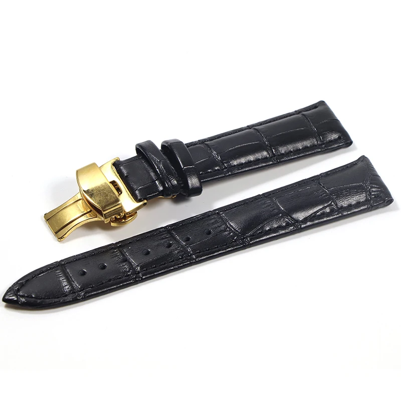 Watchband Genuine Leather Straps Cowhide strap watch strap Butterfly Buckle Watch Accessories Belt 18mm 20mm 22mm 24mm