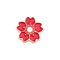 rshczy red cherry blossoms womens brooch vintage enamel pins for backpacks hat bag flower brooches jewelry gift scarf buckle