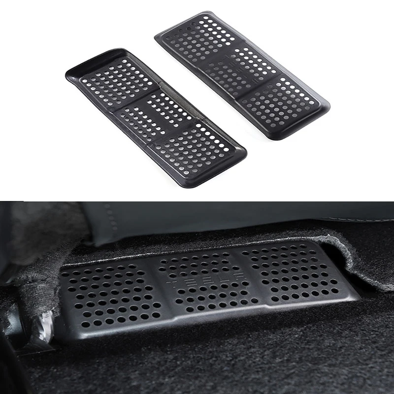 Наклейка на крышку автомобильного кондиционера под сиденье Tesla model 3 пылезащитный