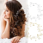 Тиары для невесты с искусственным жемчугом, свадебные украшения для волос с короной и искусственным жемчугом, свадебные аксессуары для волос, бижутерия, 35 см