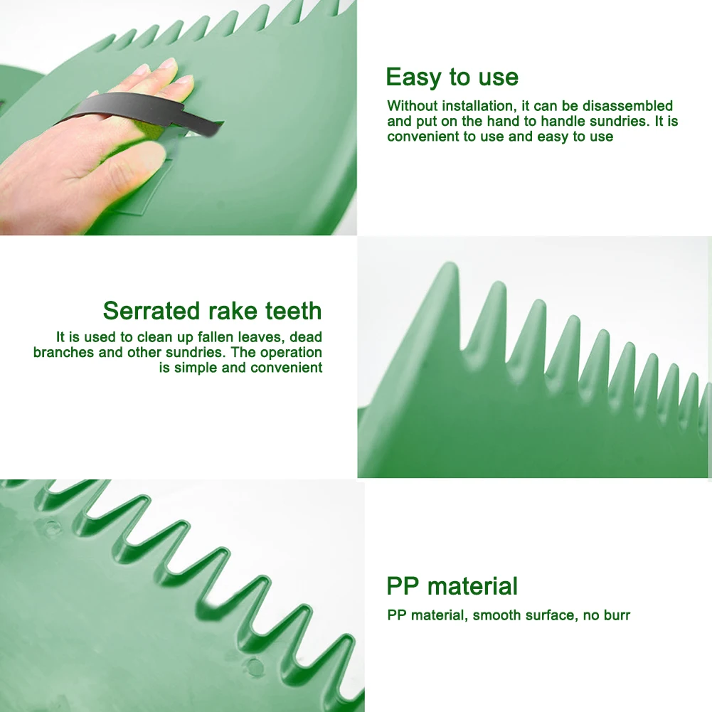 

1pair Cleaning Leaf Scoop Hand Rakes Grabber Rubbish Lawn Claws Pick Up Portable Trimming Yard Collect Easy Use Garden Tool