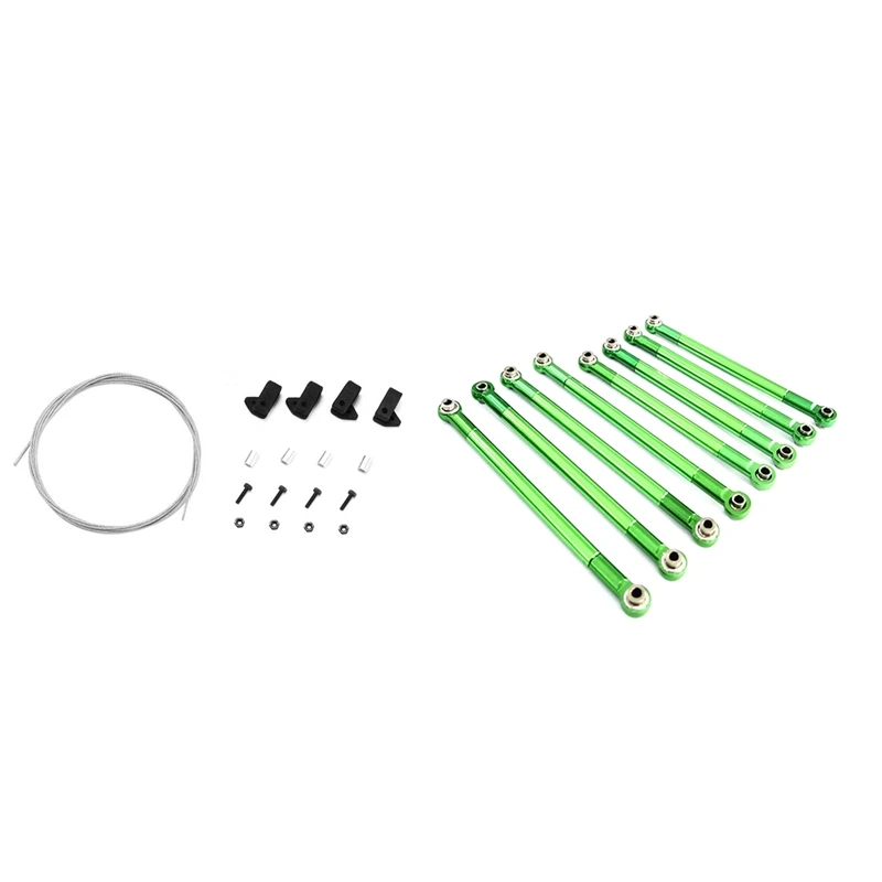 

1Set Steel Rope Wire For TRX6 G63 TRX4 G500 & For MN86S MN86 MN86KS MN86K MN G500 8PCS Pull Rod Link Rod Linkage,Green
