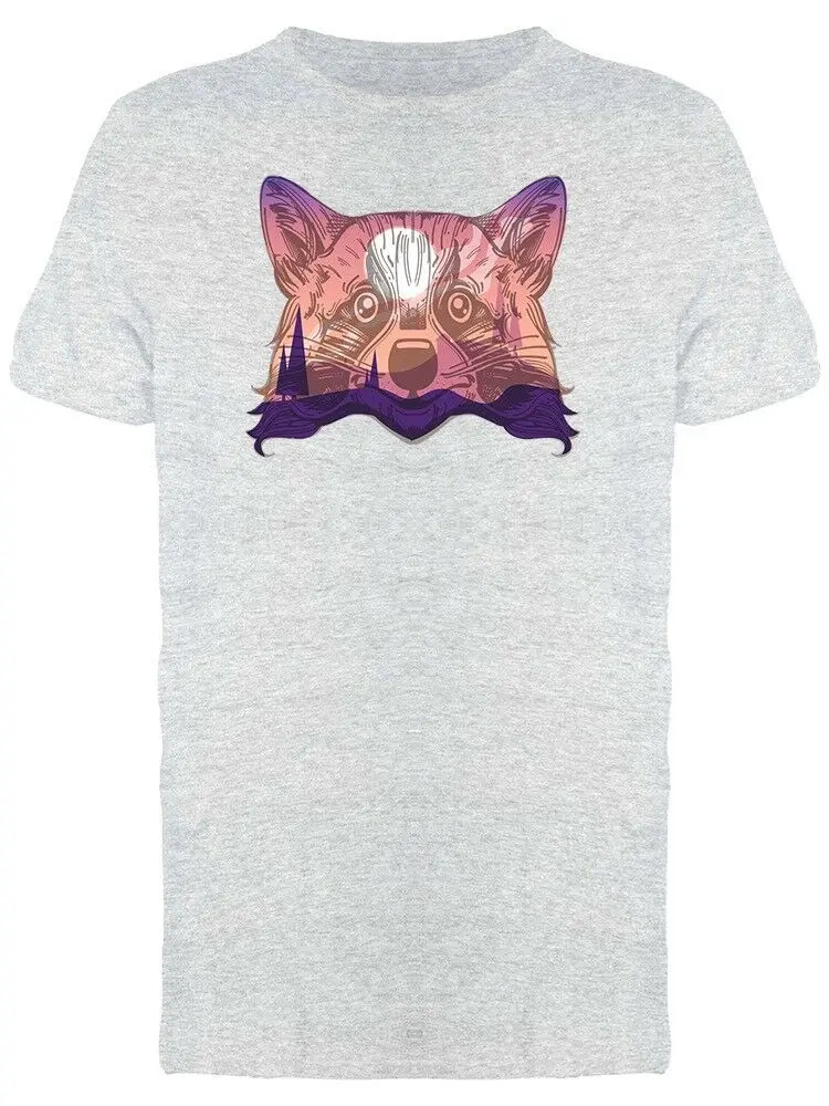 

Night Raccoon Landscape Men's T-Shirt Cotton O-Neck Short Sleeve Men's T Shirt New Size S-3XL