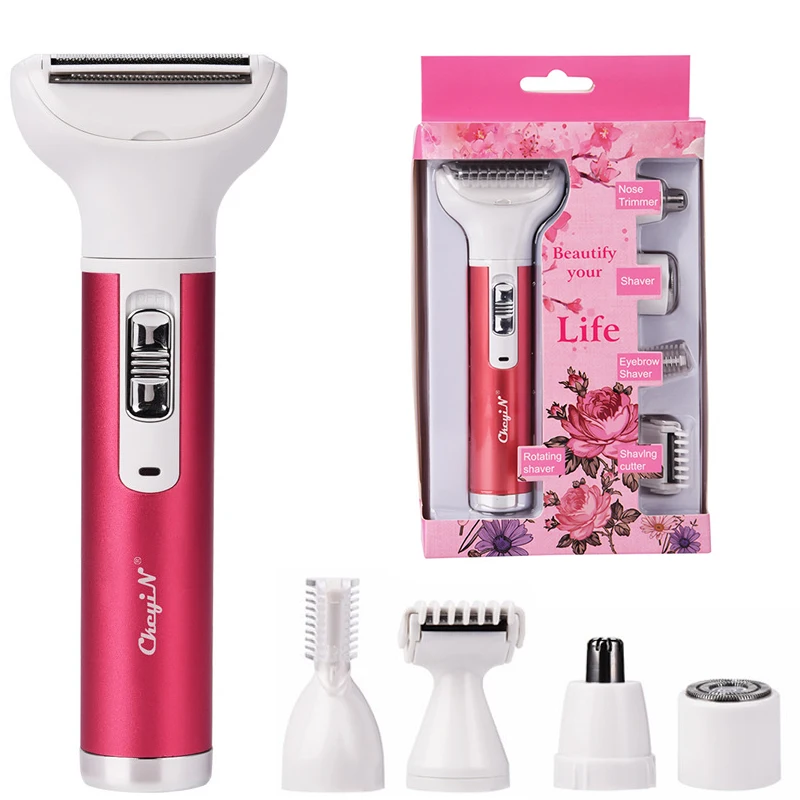 

CkeyiN 5 in 1 Rechargeable Hair Shaving Machine for Men Beard Razor Nose Ear Hair Trimmer Painless Women Sideburns Eyebrow