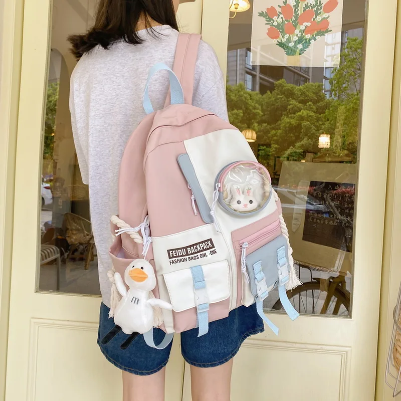 

Schoolbag Girl 2022 Korean Edition College Wind High School Junior High School Students Backpack Department Of Girls Backpacks