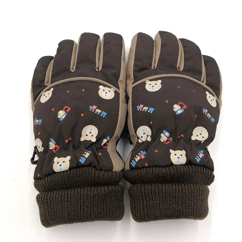 Autumn and Winter Children 5-8 Years Old Keep Warm Gloves Lovely Bear Sewing Machining Child Unisex Non-slip Ski Mitten |