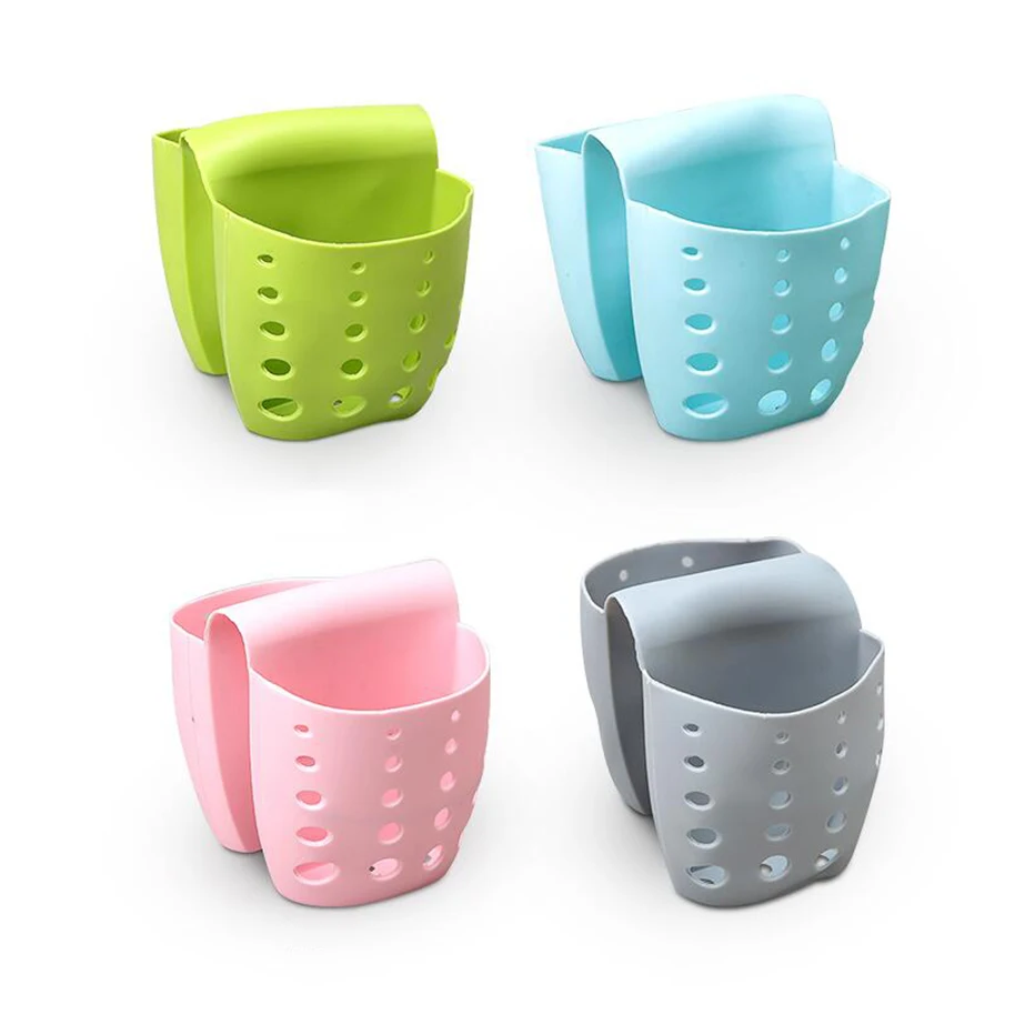 Basedidea Adjustable Sink Draining Basket Double Pockets Saddle Shape Sponge Soap Storage Kitchen Drainer Shelf | Дом и сад