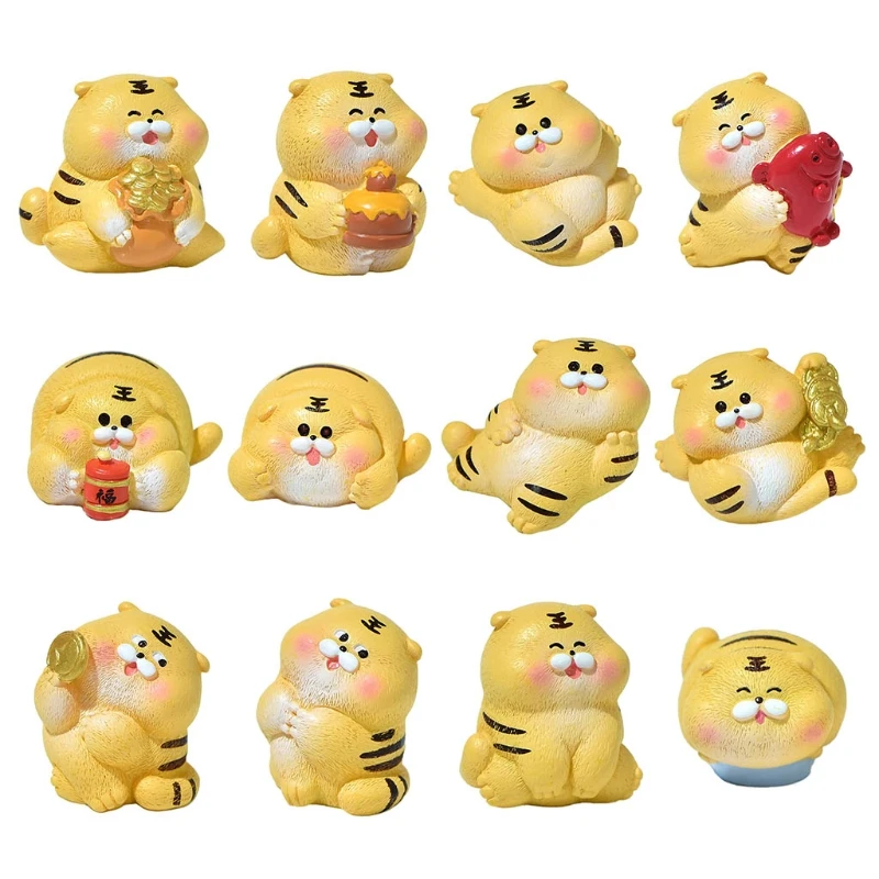 

2022 New Year Micro Landscaping Chinese Zodiac Tiger Miniature Figurine Ornament