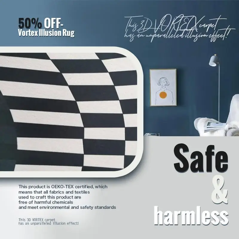 

Vortex Illusion Rug 3D Vortex Carpet Living Room Decor