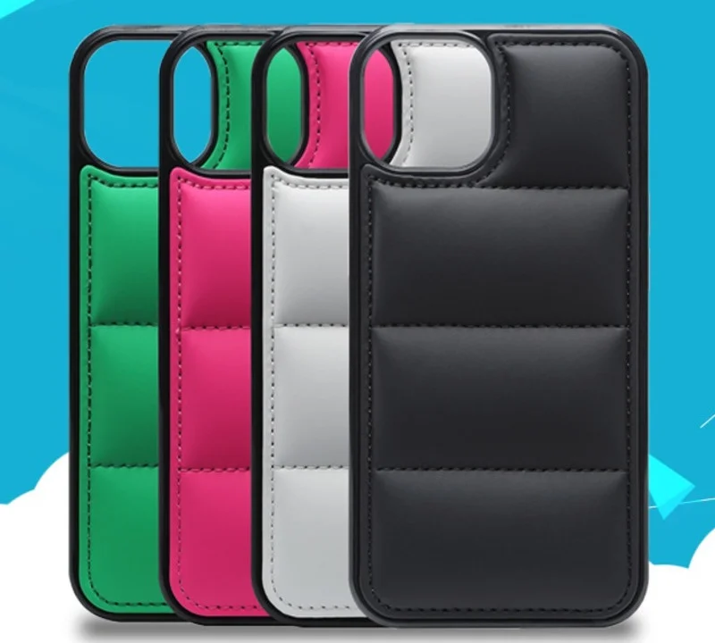 

Luxury Brand Designer Down Jacket Leather Case For IPhone 13 12 11 Pro XS Max Mini X XR 7 8 6 6s Plus Mobile Phone Case Cover