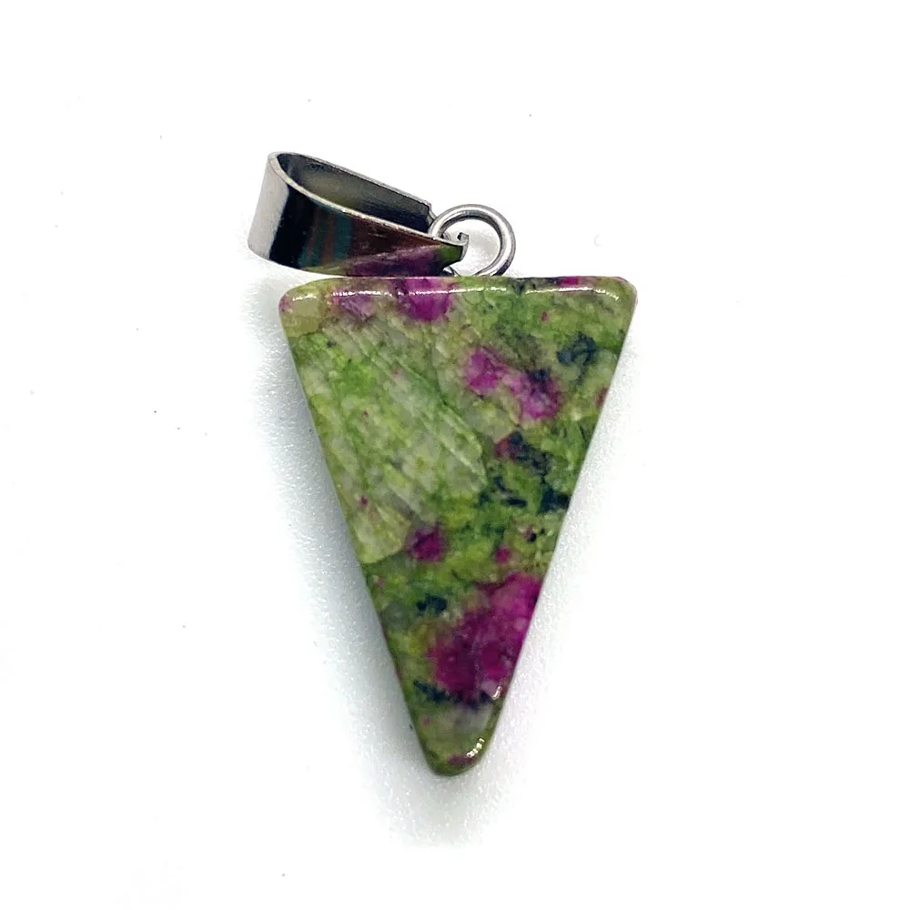 Подвеска натуральная из камня и хрусталя опал тигровый глаз треугольник ручная