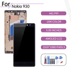 Оригинальный сенсорный ЖК-экран 5,0 дюймов для Nokia Lumia 930, дигитайзер в сборе для Nokia Lumia 930, дисплей с рамкой, запасная деталь