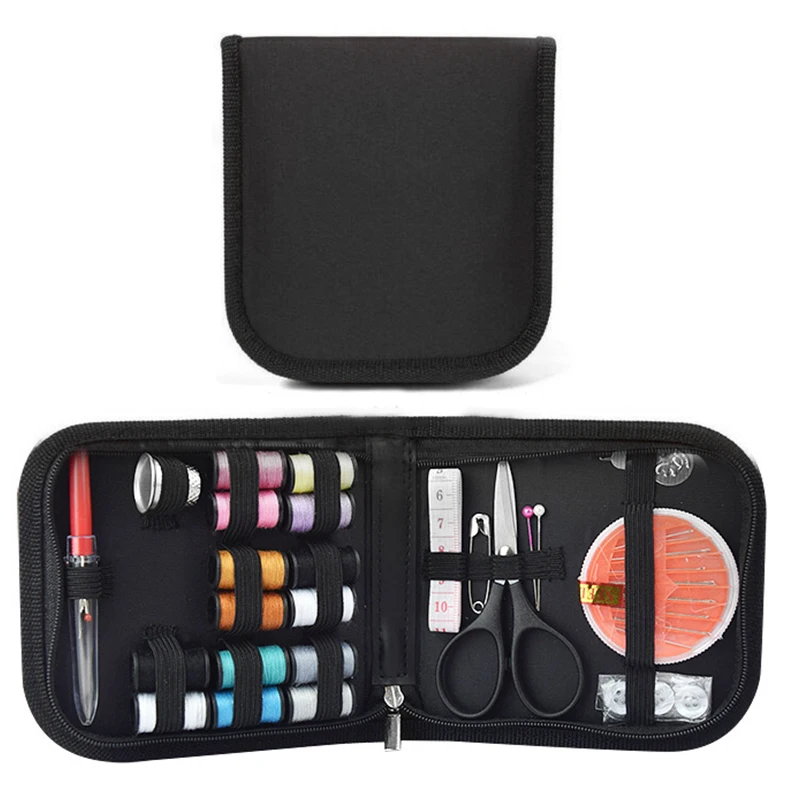 0002 27pcs/set Portable Travel Sewing Box Kit Sewing Thread Stitches Knitting Needles Tools Cloth Buttons Craft Scissor Mom Gifts - Цвет: 0002