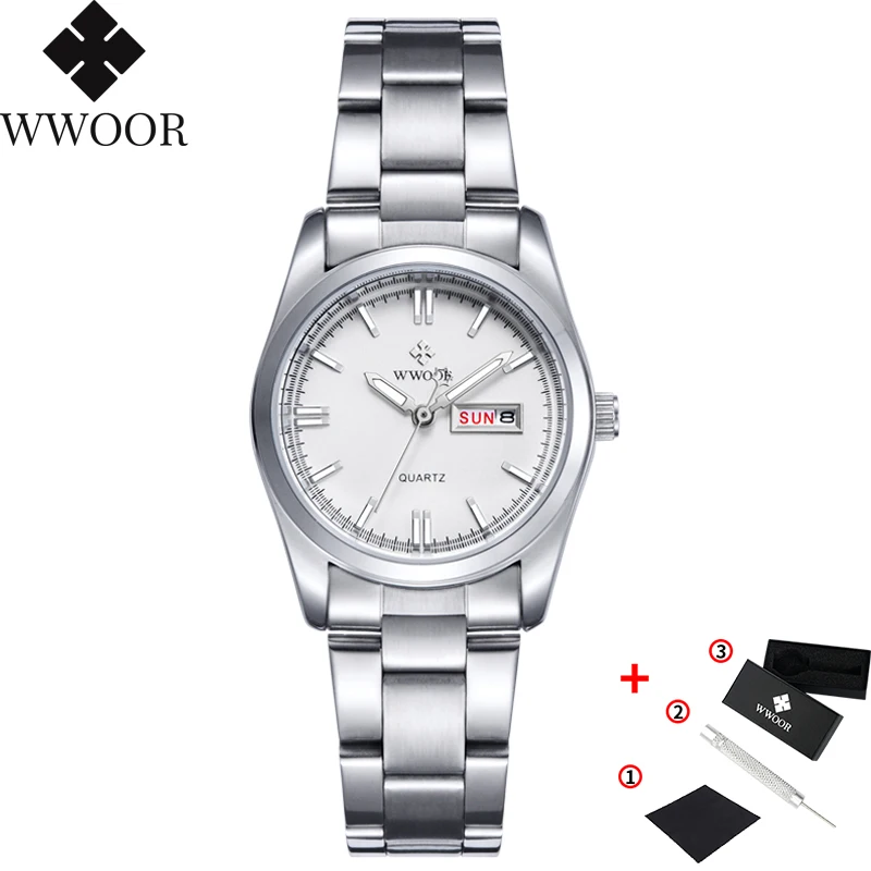 White WWOOR модные женские туфли часы личность романтический розовый ремешок Для женщин наручные часы женские часы reloj mujer zegarek damski - Цвет: White
