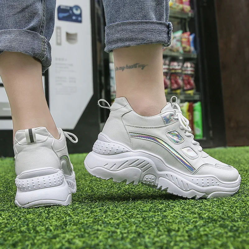 Кроссовки женские массивные Вулканизированная подошва повседневная обувь в
