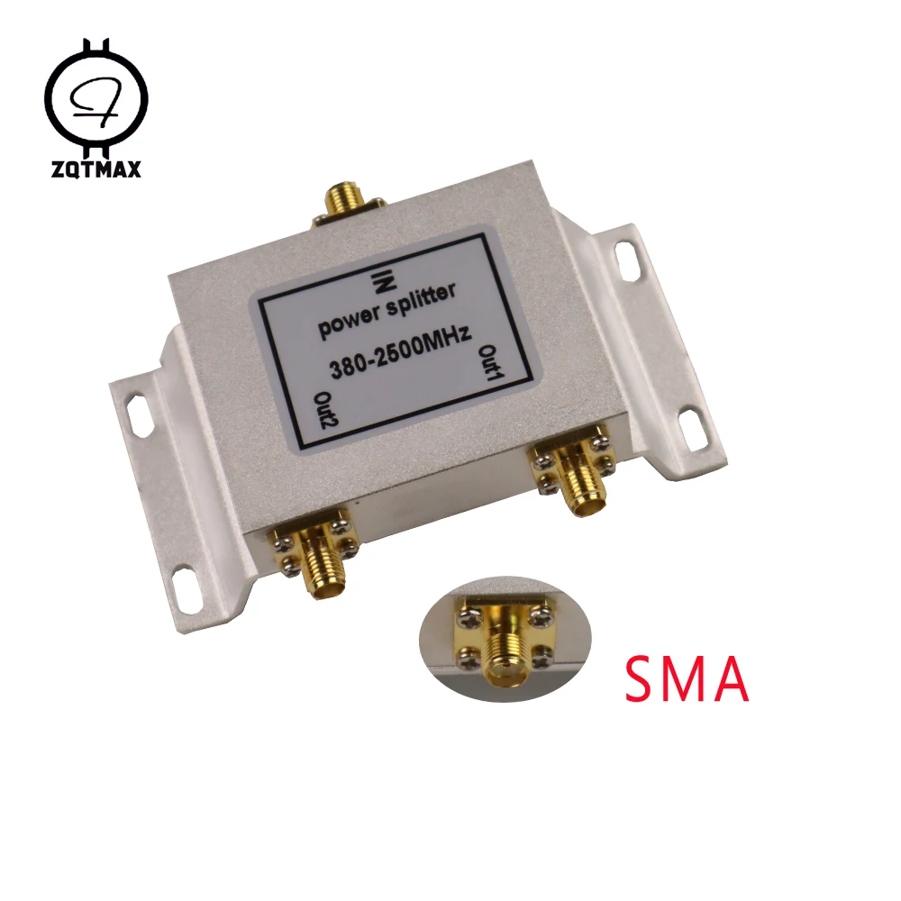 ZQTMAX 2 Way SMA Power Splitter 380mhz ~ 2500MHz для GSM UMTS WCDMA CDMA 2G 3G 4G lte усилитель сигнала