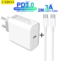 utbvo type c usb c power adapter 30w 45w 60w 65w 87w qc3 0 pd charger for xiaomi usb c laptops macbook proair iphone ipad pro