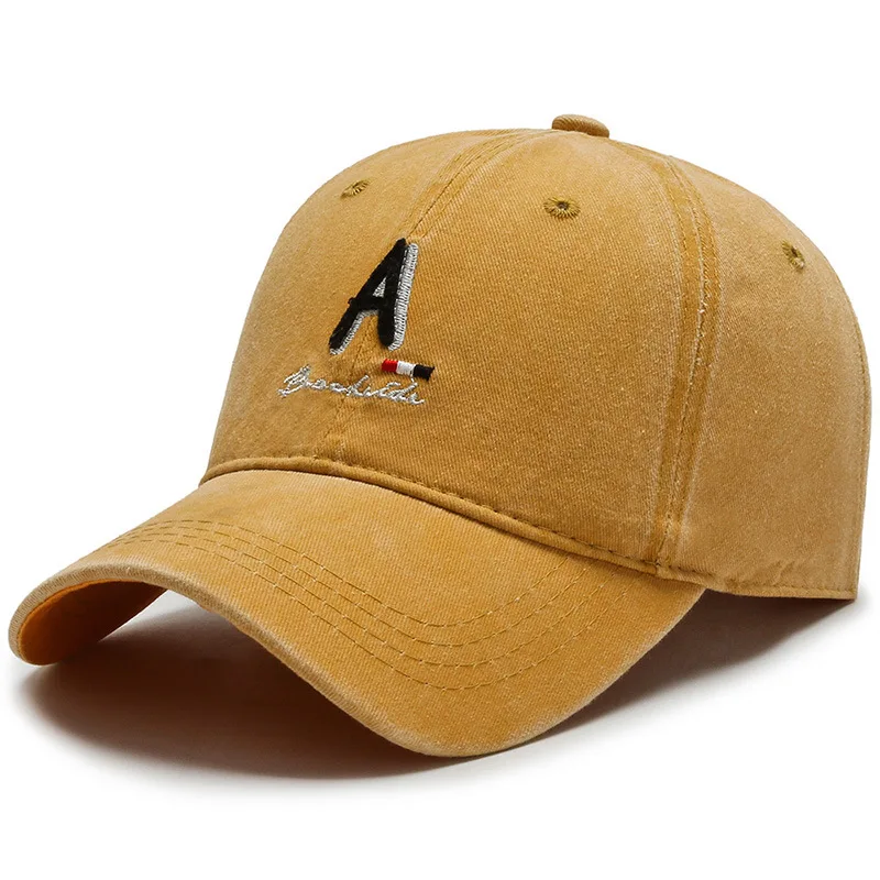 Бейсболка Мужская винтажная из потертого хлопка с вышивкой|Мужские бейсболки| |