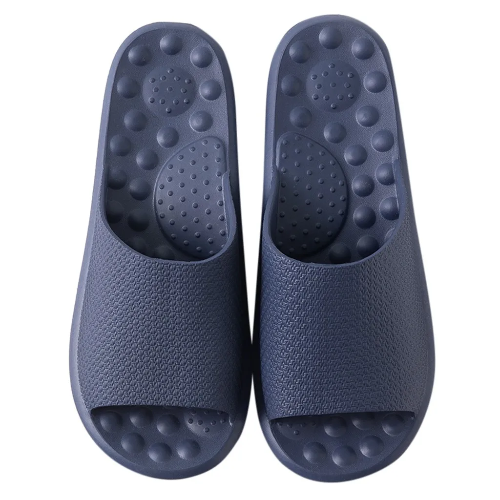 Домашние тапочки для пары Мужская обувь однотонные Синие Нескользящие домашние