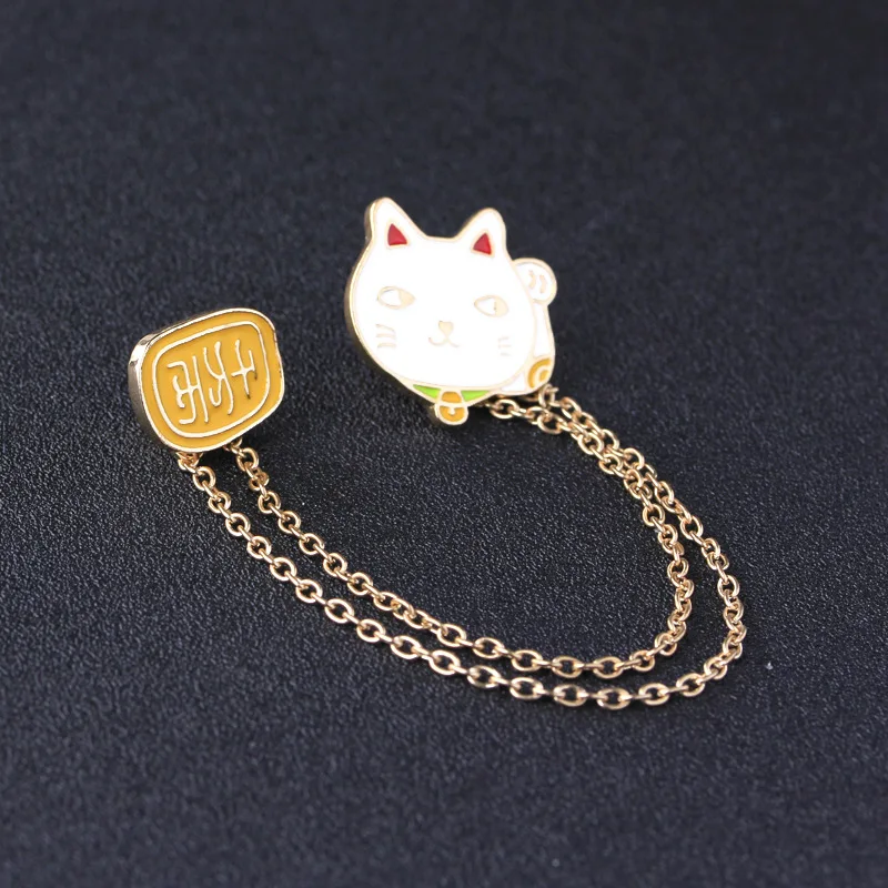 

1 piece of cute kitty cartoon badge lucky cat peach cat, party party decoration brooch, dress denim jacket decoration brooch pin