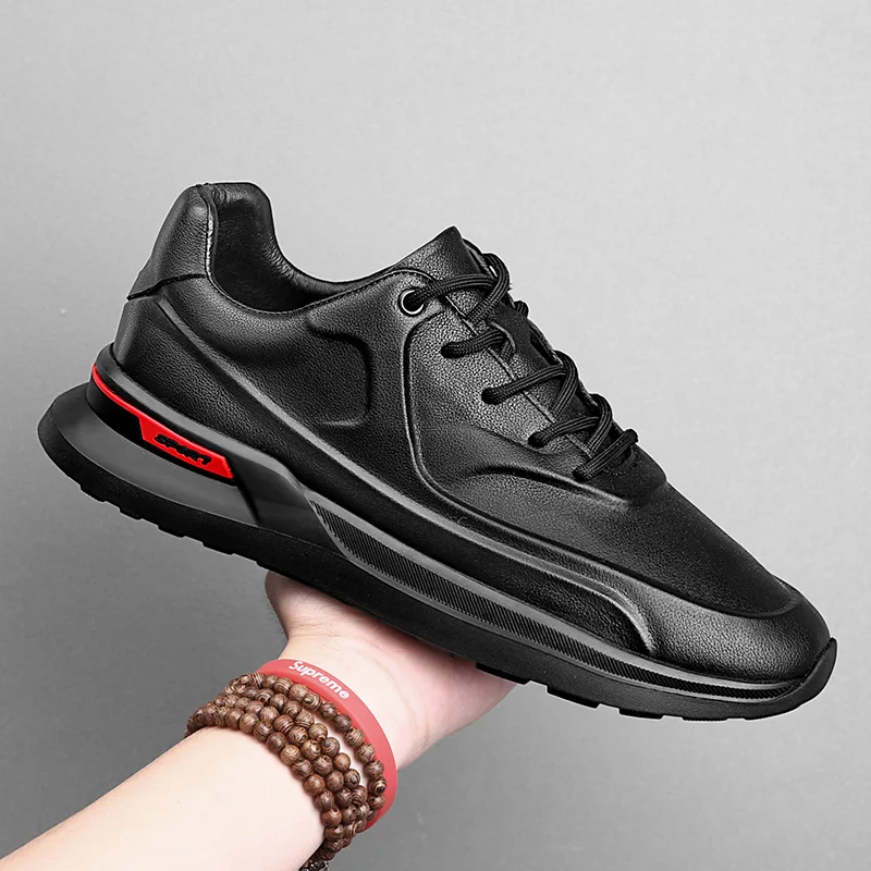 

Sneakers Men Outdoor Jogging Sport Shoes Waterproof Cushion Fashion Leather Tourism Flats Casual Training Running Tennis Shoes