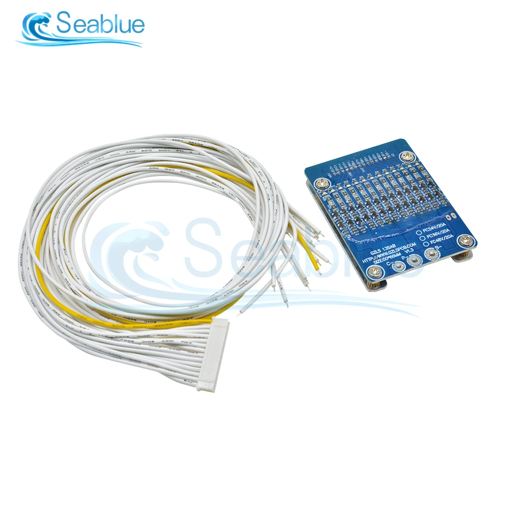 BMS 13S 20A литий ионный Батарея защиты печатной платы 48V 18650 Recargable литиевый