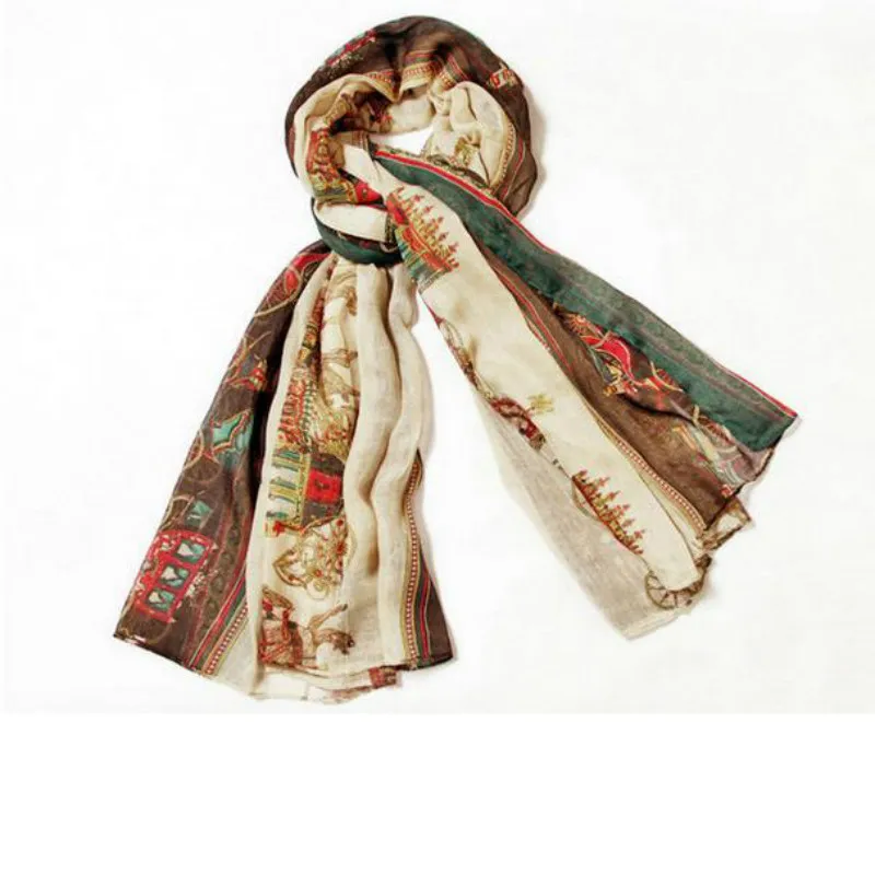 1 шт. Женский хлопковый длинный шарф с принтом| |