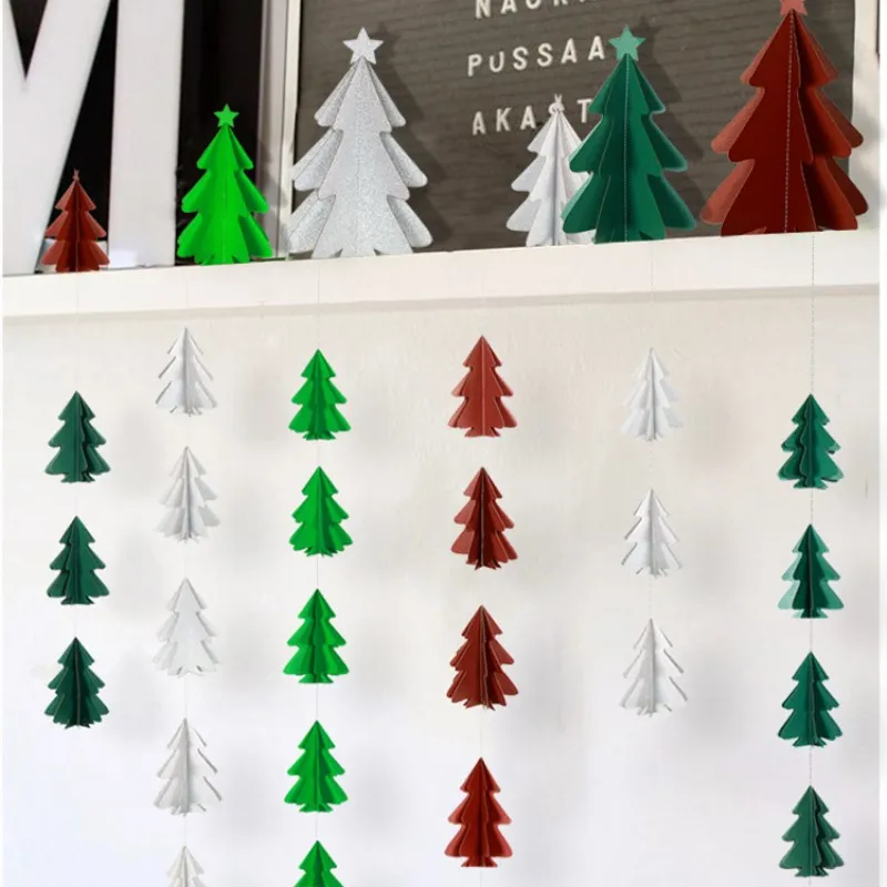 1 Набор 2 5 м 3D Мини Рождественская елка бумажные гирлянды гирлянда вечерние