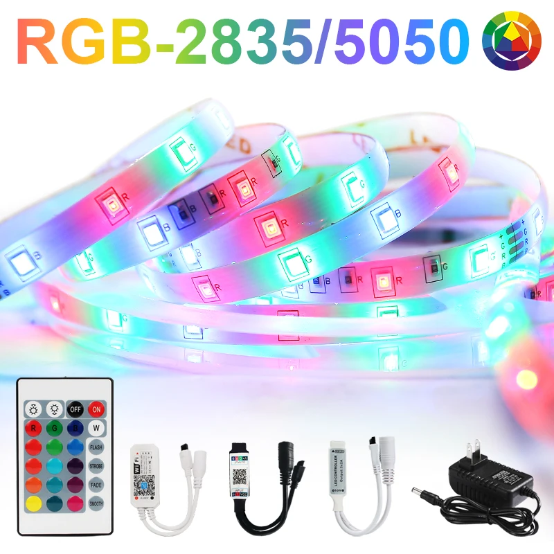 

LED Lights WiFi Flexible Lamp 5050SMD2835 Tape Ribbon Diode DC12V Led Strips Lights Bluetooth RGB Iuces Strips Waterproof