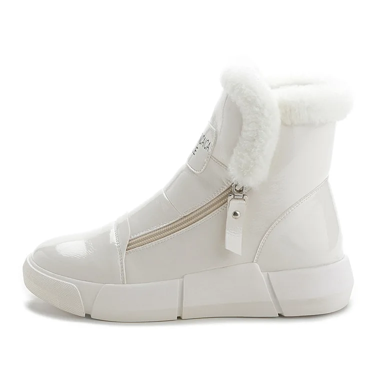 white 2 SWYIVY зимние Для женщин короткие ботинки до щиколотки, Водонепроницаемый, новые модели, лидеры продаж, светильник Женская хлопковая обувь; верхний материал из флока женские слипоны, на толстой подошве, зимние ботинки на меху ботильоны - Цвет: white 2