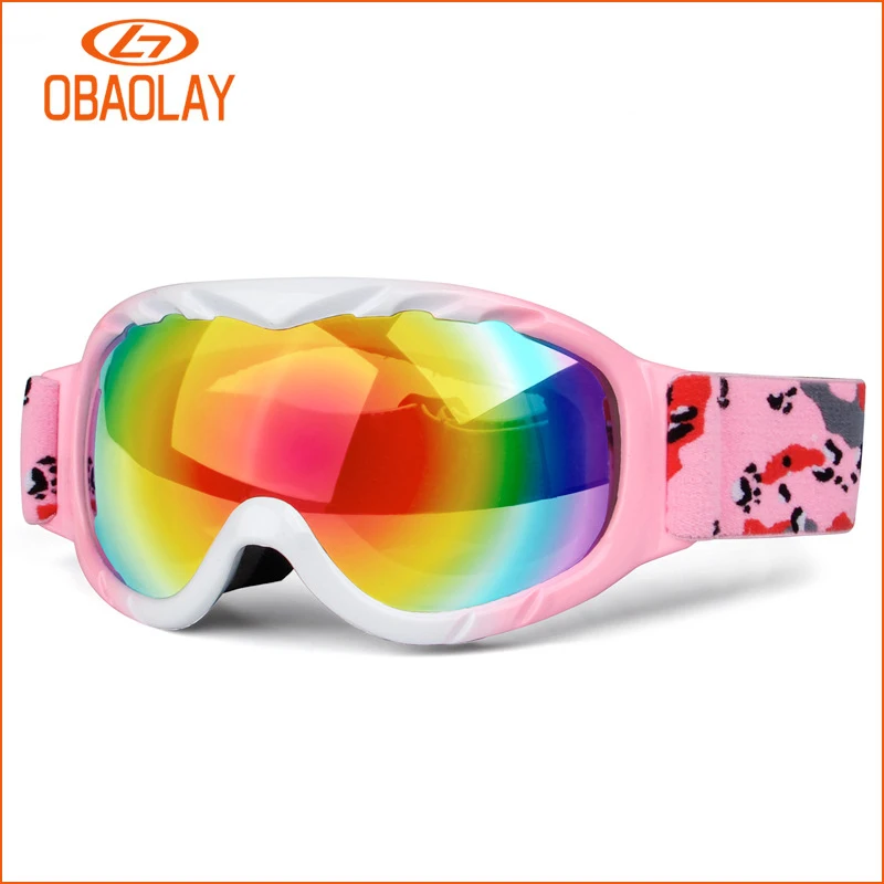 Детские лыжные очки Obaolay небольшого размера для детей двойная противотуманная