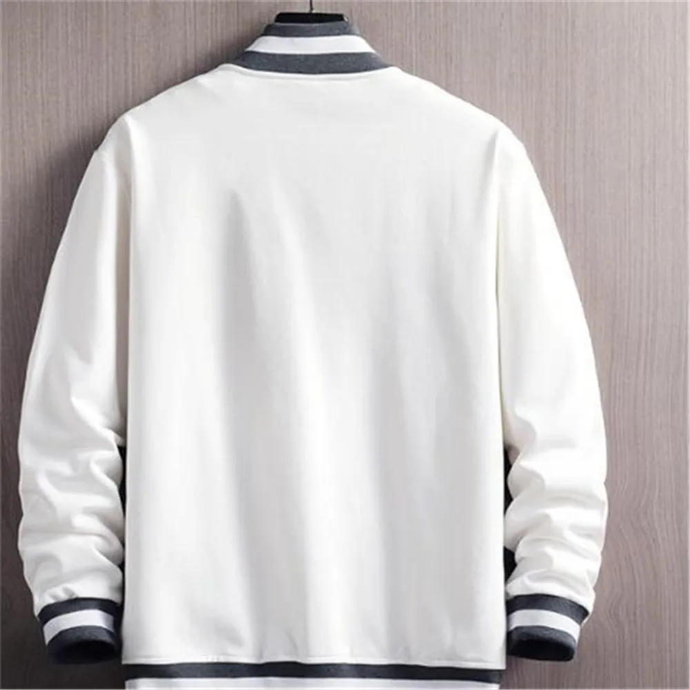 

Spring New Men's Fashion Stand-Up Collar Casual Jacket Youth Trend Color Matching Printing Loose Baseball Uniform Jacket Clothes
