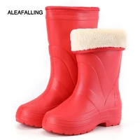 plush warm high rain boots womens antiskid labor protection eva cotton rain boots three proof labor protection waterproof shoes