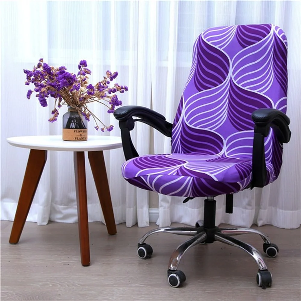 

Rotating Office Computer Chair Cover Spandex Printed Covers Stretch Seat Case Removable Office Chairs Silpcover Chair Covers