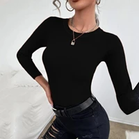 winter fall women knitted t shirts solid color o neck warm bottoming tunic tops ladies casual slim tees ropa mujer a40
