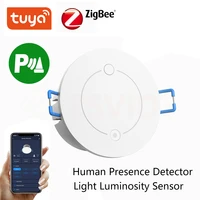tuya wifizigbee radar human presence detector light luminosity sensor 2 in 1 function human body sensing detection motion pir