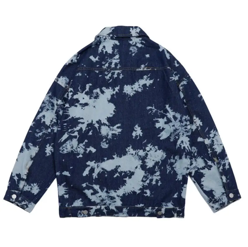

2021 Spring autumn Japanese Splash Ink Denim Jacket Men High Street Coat Fashion Brand Loose Men's Jeans Jackets Outerwear w1708