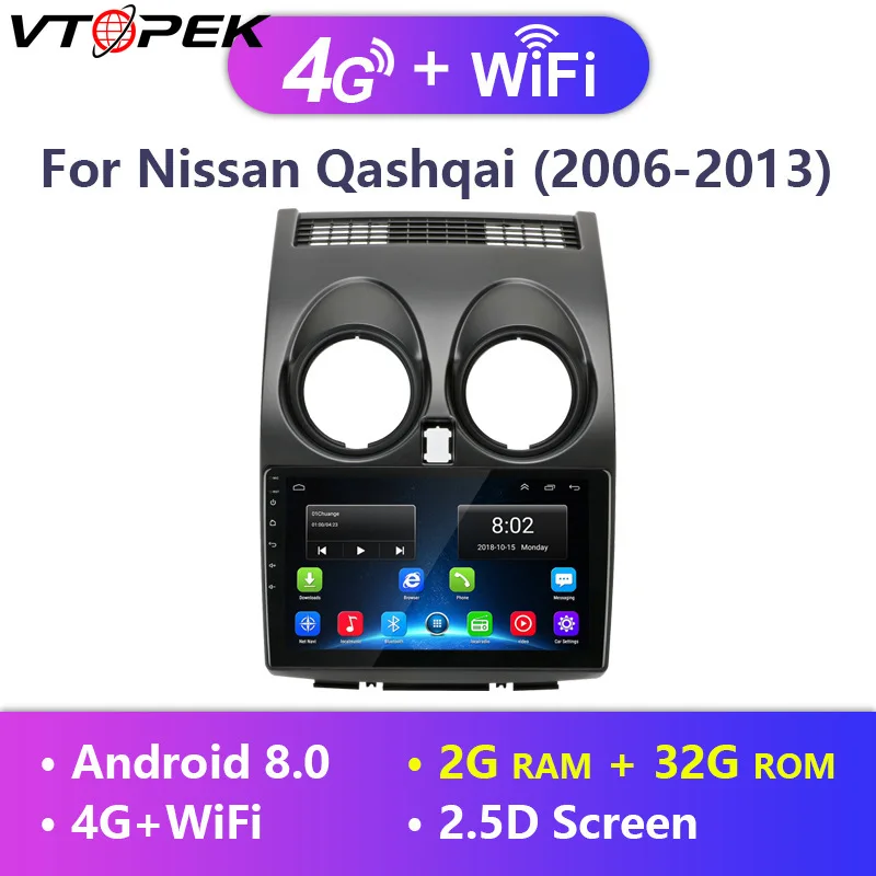 Vtopek 2 Din 9 &quotAndroid автомобильное радио медиа GPS навигация мультимедиа видео плеер