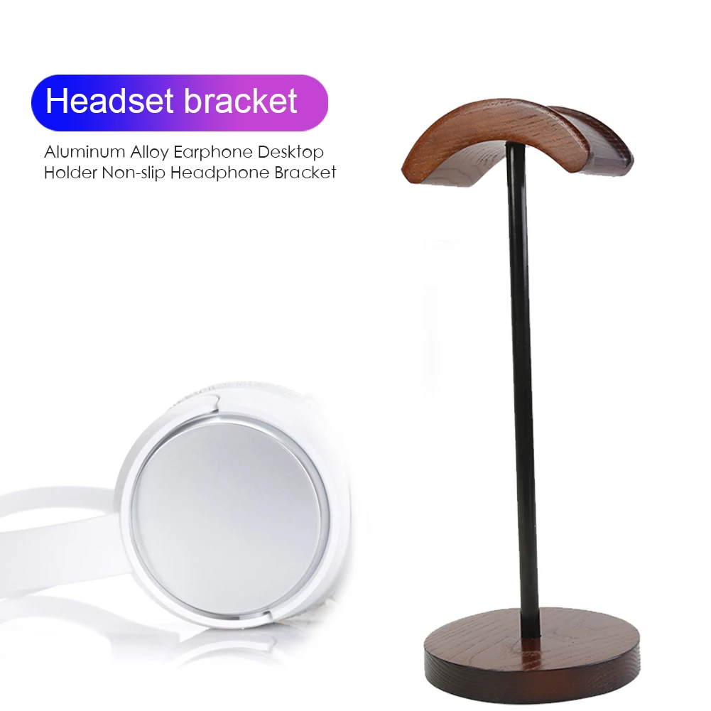 Solid Headset Stand Widely Compatible Wooden Aluminum Wall Mount Desktop Display Earphone Headphone Bracket Accessories | Электроника