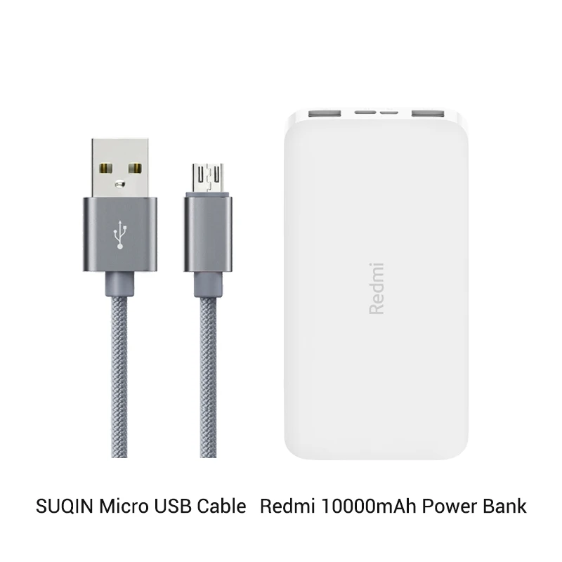 Add Micro USB Cable Внешний аккумулятор Redmi 10000 мАч - Цвет: Add Micro USB Cable