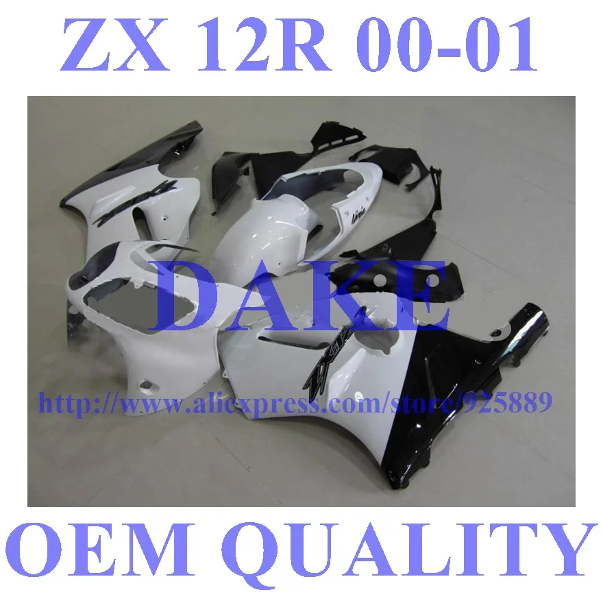 

Kim White Black Fairings FOR KAWASAKI NINJA ZX12R ZX 12R 00 01 ZX-12R ZX 12R 2000 2001 Fairing Set #1hna1+