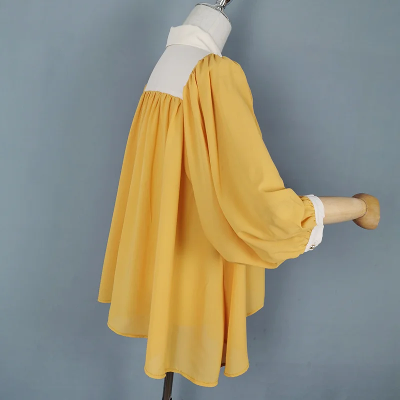 Асимметричный блуза из шифона со сборками сезон: весна-лето топы дамы элегантное