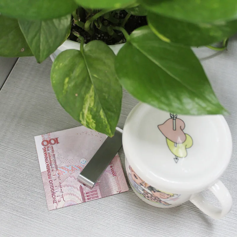 Серебряный зажим для денег из нержавеющей стали мужской кошелек с держателем