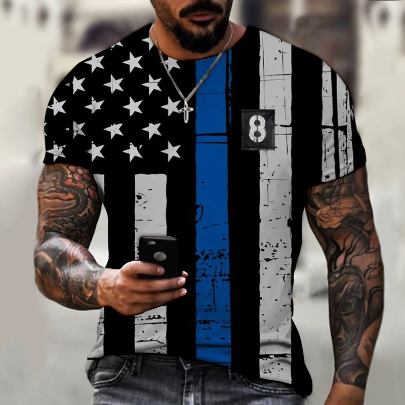

Men's T-shirt 2021 Summer New 3D Printing Fashion Short Sleeve Round Neck Cool Oversized Muscle Top Street Hip Hop Clothing